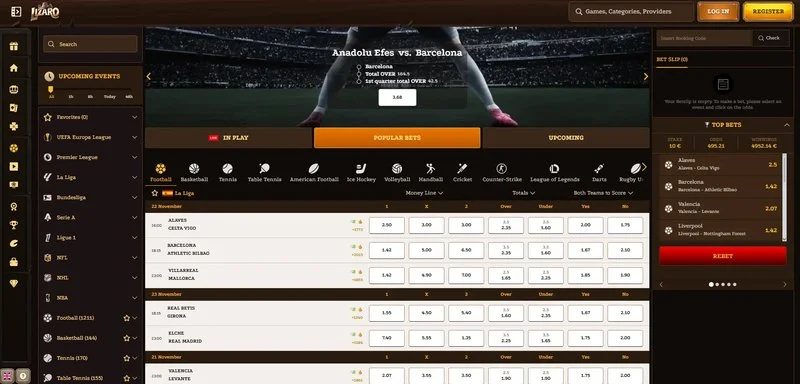 Lizaro sportsbook en sportweddenschappen